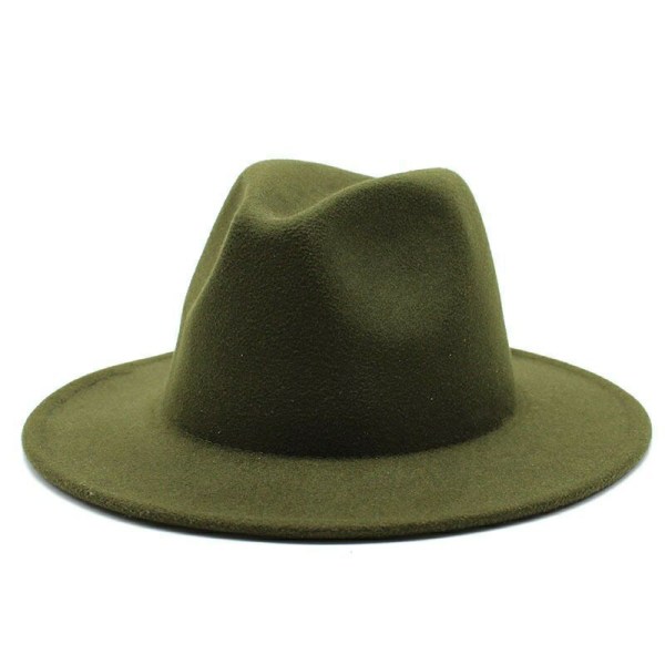 Automne hiver hommes et femmes chapeau chaud laine bonnet jazz bonnet anglais vintage solid coloris clair laine feutre chapeau - vert