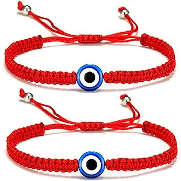 2-Pack Demon Eye Double Ball Blue Eye Evil Eye Red Handmade Braid