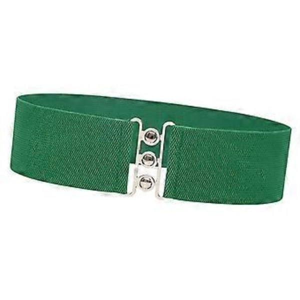 Elastiskt brett midjebälte för dam, mode stretch midjebälte för blus jeans (Grön) Green