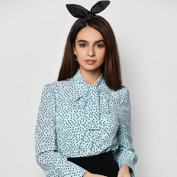 Hvit Polka Dot Bandana Hodebånd Retro Garn Hodebånd Hår Tilbehør
