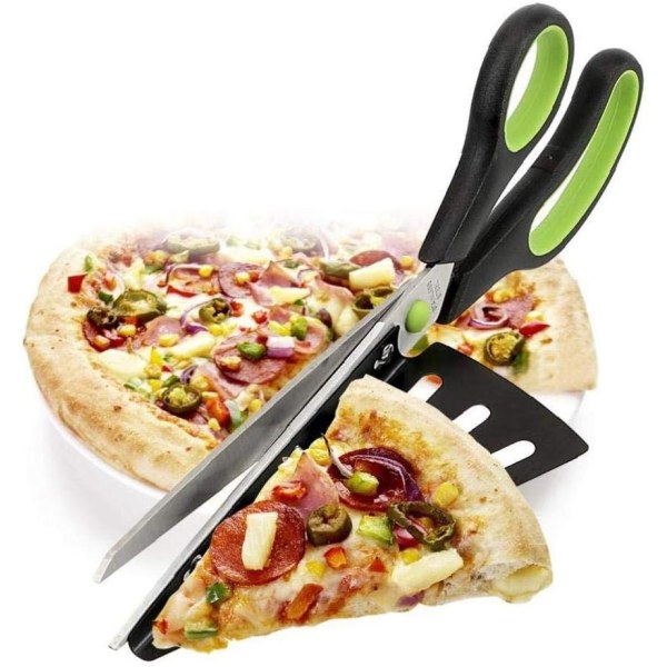 Pizzasaks, rustfrit køkkensaks med aftagelig pizzaspade