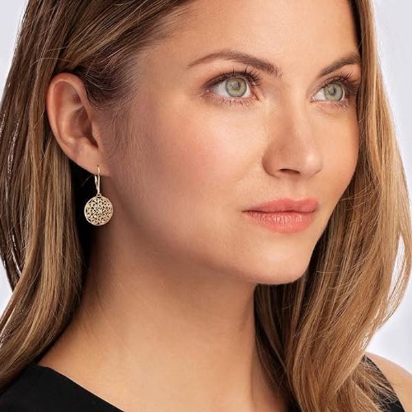 Diamantörhängen i cirkelform, guldpläterat sterling silver