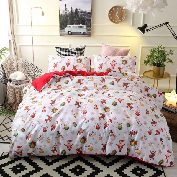 Jul sängkläder festlig påslakan polycotton sängkläder set tomte snögubbe