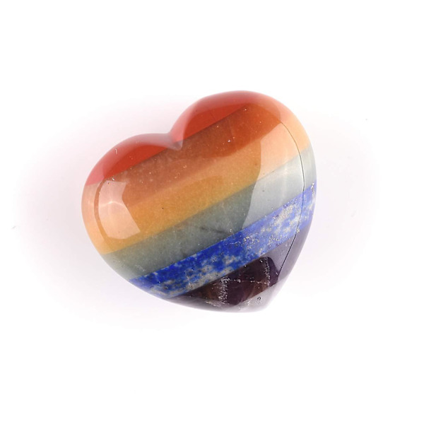 7 Chakras Kristall Puff Hjärta Orosten Naturlig Läkande Kristall Handflata Orosten För Meditation Heminredning