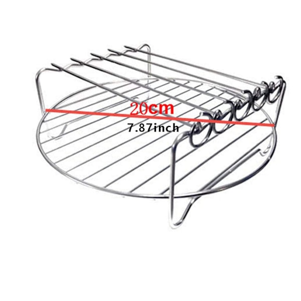 Air Fryer Tillbehör - Air Fryer Rack Set, Multi-purpose Dubbellagers Rack med Spett, Kompatibel för Xl Power Airfryer Philips