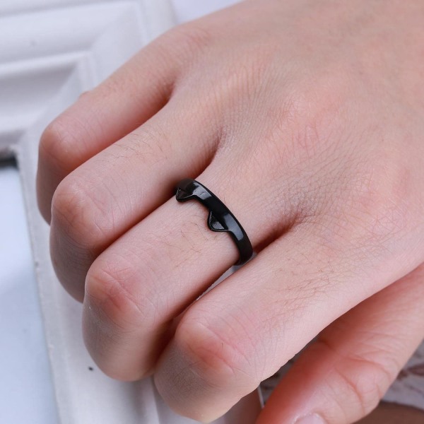 Kat Ring til piger kvinder justerbar åben Kitty-formet ring L