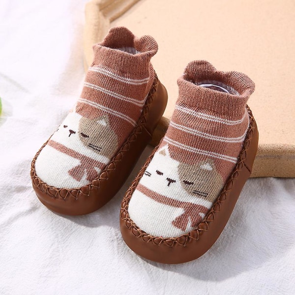 2pairs Baby Socks Toddler Slippers Cotton Warm Shoes Soft Sole Non Slip