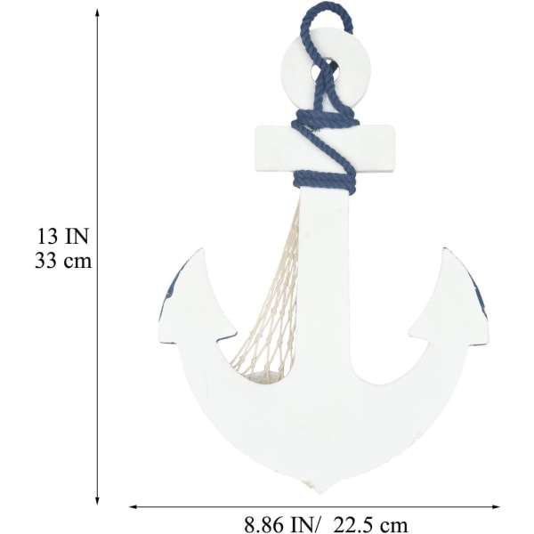 2 Pakke 32CM Trebåt Hjul og Tre Anker med Tau Båt Nautisk Styring Ror Veggdekor Dørhengende Ornament