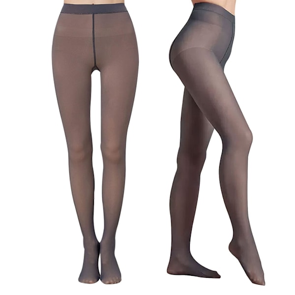 Naisten lämpösukkahousut, läpikuultavat fleece-leggingsit, talven lämpimät sukkahousut, joustavat fleecevuoratut housut (kahvi)