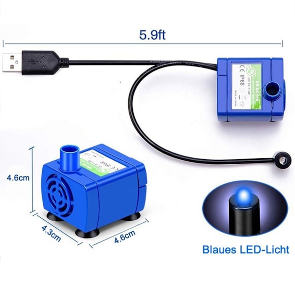 Automatisk dricksmaskin för husdjur Vattenfontänpump Automatisk USB DR-DC160
