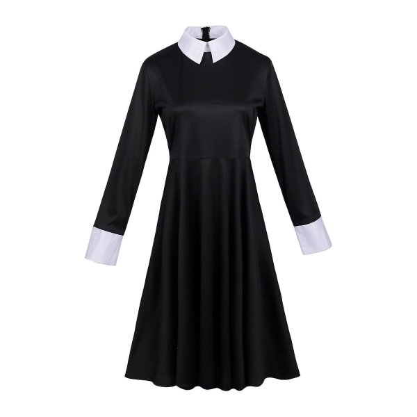 Addams Family Girl's Women's Wednesday Addams Cosplay Costume Dress（2XL）