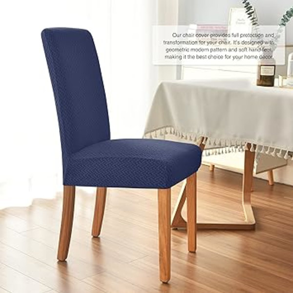 Tummansininen tuolinpäällinen, pehmeä ja joustava ruokailutuolin päällinen, erittäin