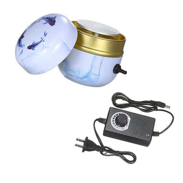 Mini elektrisk pottemagerhjul 6cm keramisk maskine variabel hastighed med uret/mod uret rotation til begyndere（blå）