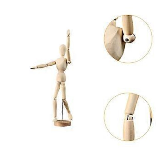 Kunstner Træ Mannequin, Træ Mandlig Mannequin, Dukke Ornament Stand, Figur Model, Leddelt Mannequin, Fleksible Kropsled til Kontor (L) L