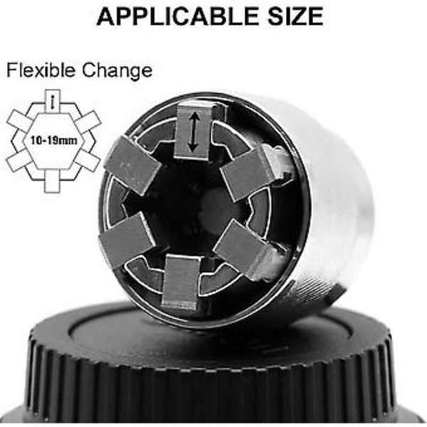 Universal justerbar topnøgle adaptiv multifunktionsdrev topnøgle adaptiv all-fitting multi boremaskine tilbehør universal topnøgle muffe Pow