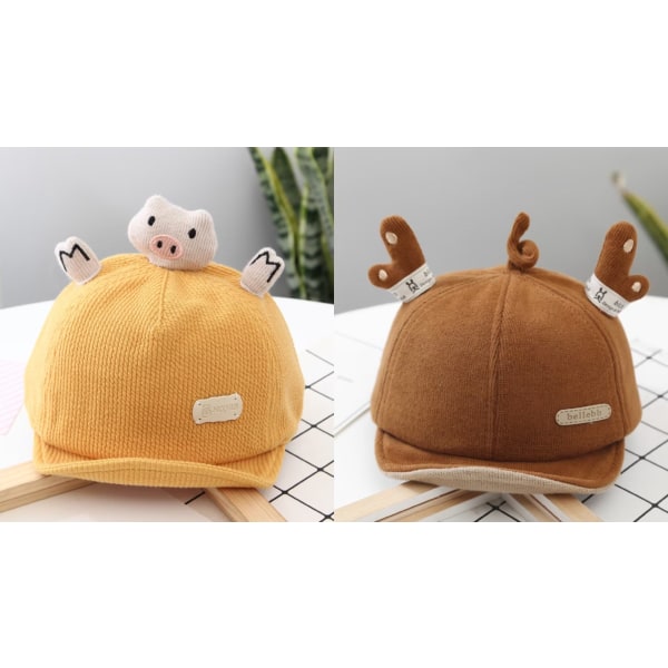 2 Pack Baby Duck Caps for Babies Kids Sun Hat Cute Cartoon Bear C