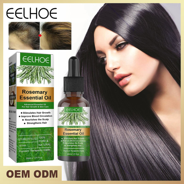 2st 30ml rosmarin hårväxtolja för naturlig och vegansk hårväxt Håravfall Hud &amp; Diffusor