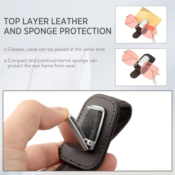 2-pakning Universal Car Glasses Holder for Car Visor og solbriller