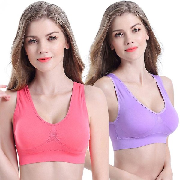 Sport-bh dam storlek med avtagbara kuddar bekväm yoga sömn bralette sömlös stretch fritid XXL