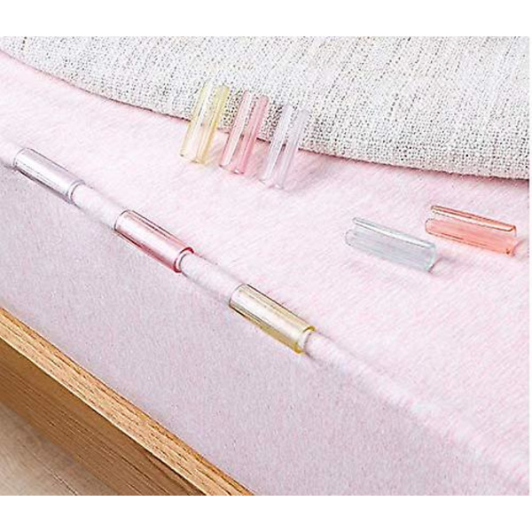 12 stk. Usynlige Sengrippere Cylindriske Holdbare Clips Fasteners Lagenholdere Klemme-hold Snug Holder Madrasovertræk（Gul）