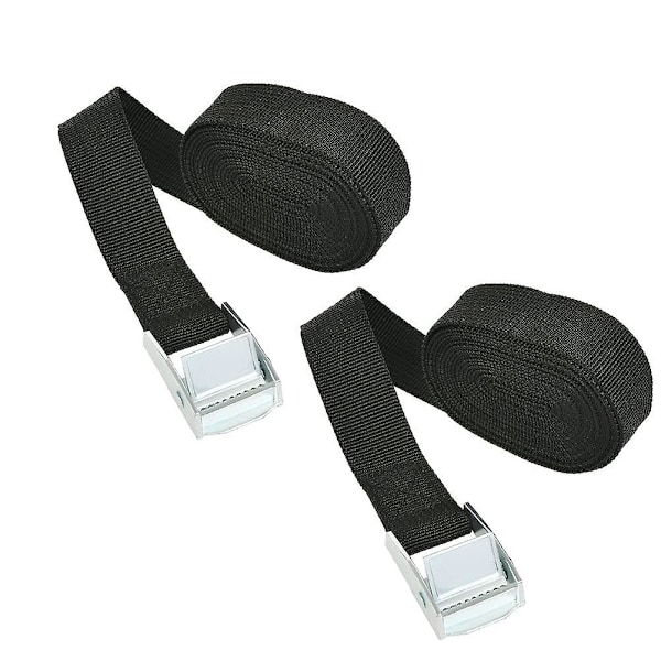 2 stk. Ratsjespennerreimer med metallspenne, 3m x 25mm tunge spennbelter, stroppereimer, justerbare surringsreimer (2,5cm*3m)