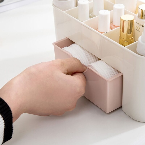 Skrivebordsmakeup opbevaringsboks med skuffe, velegnet til soveværelser og kontorer, grøn