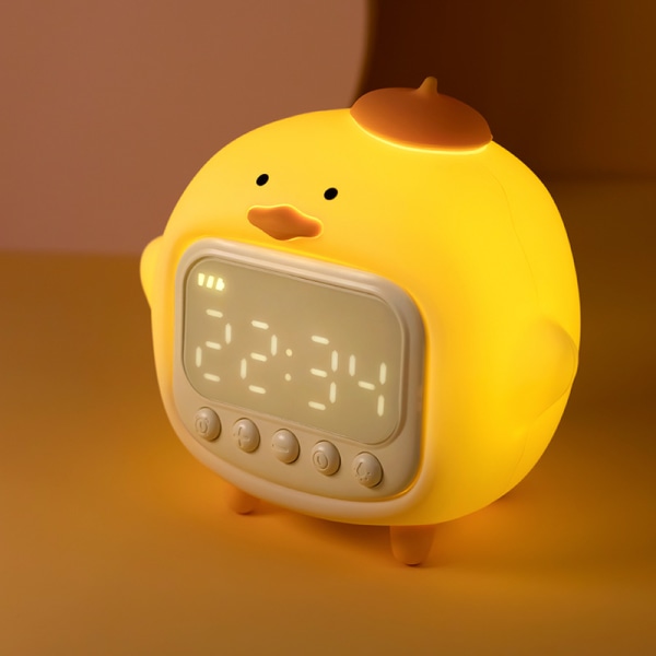 Hold Duck Alarm Clock Silicone Night Light Cute Decompression Two