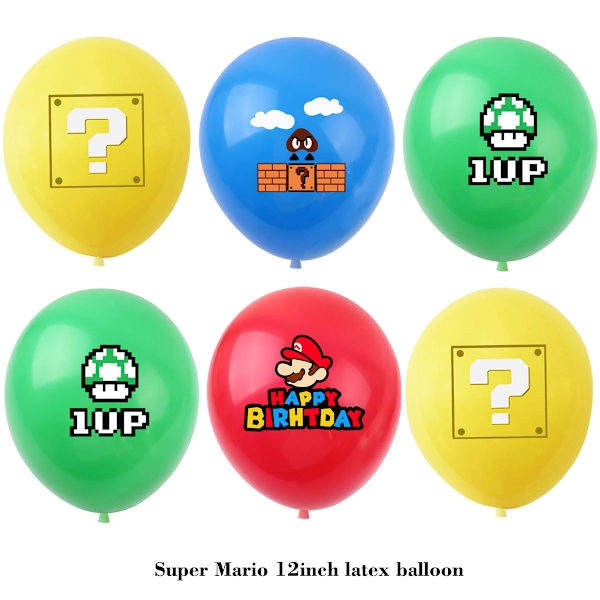 8 stk Mario temafest lateksballonger Super Mario ballonger Cartoo