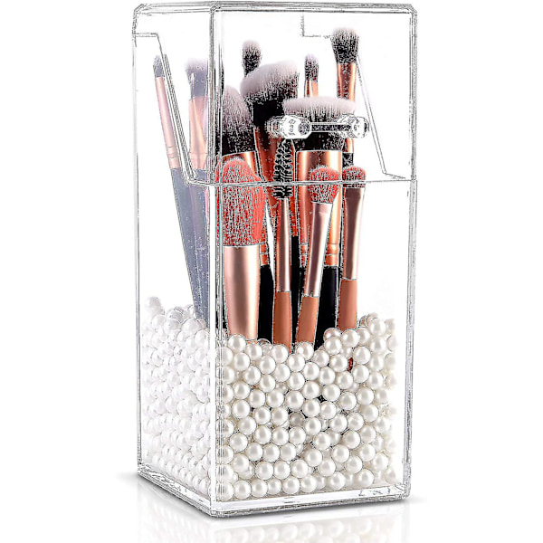 Akryl Makeup Penselholder Organizer Med Låg Til Badeværelse