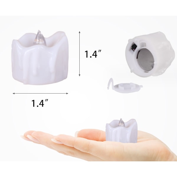 Gula LED-ljus, 4,6 x 3,3 cm, 12-pack, batteridrivna