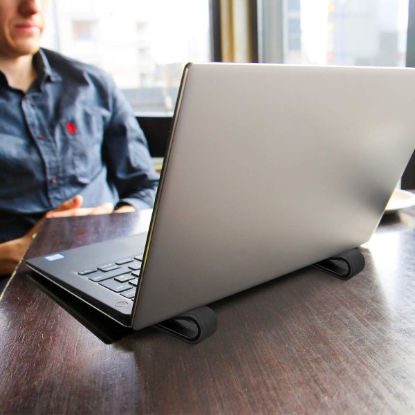 2 st universella laptopstativ, stativ för bärbar dator, tangentbordshållare, halkfri silikonhöjningsstativ