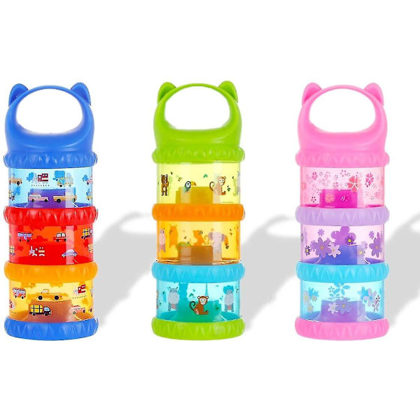 Mælkedispenser, 3 stk. Stakbar Baby Mælkepulver Dispenser Box, Til Udendørs