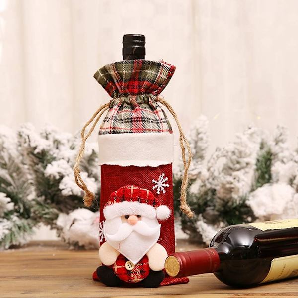 Jultomte Vinflaskeöverdrag 4 st Rödvinsväskor för Dressing Reus