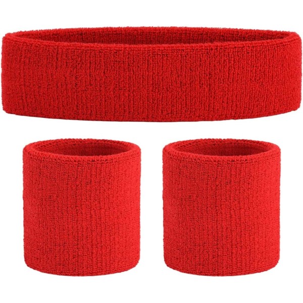 Set (3 delar) Sportsvettband Randigt handledsvettband