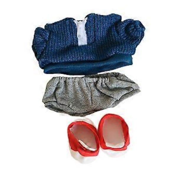 14,5 tum Dockkläder Skjorta Byxor Outfit med Ett Par Skor Klä Upp Dekor Söt Mode Söt Dockkläder Kostym för DIY Dockor (blå)