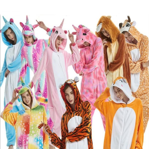 Kigurumi för barn och vuxna, onesie, pyjamas, djurcosplay, sovkläder, barndräkt, pojke, flicka, jumpsuit, hemmakläder (L)