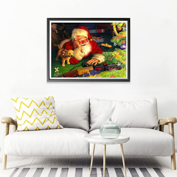 Jultomte och Liten Hund Diamantmålning 30 * 40cm