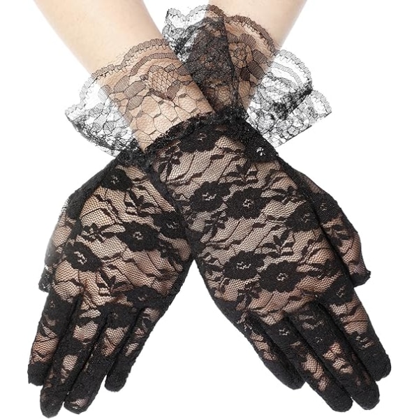 Blommiga spets handskar bröllopshandskar eleganta artighetshandskar