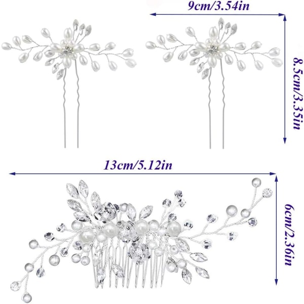 3 st hår smycken pärlor hårklämma pärlor kam hårklämma bröllop
