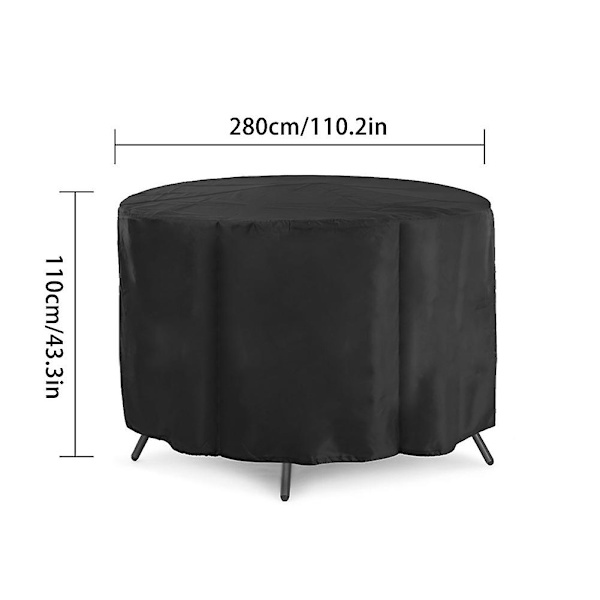 Patio-huonekalujen suojukset Vedenpitävä ulkokäyttöön pyöreä pöytäpeite Anti-fading（120*75cm）