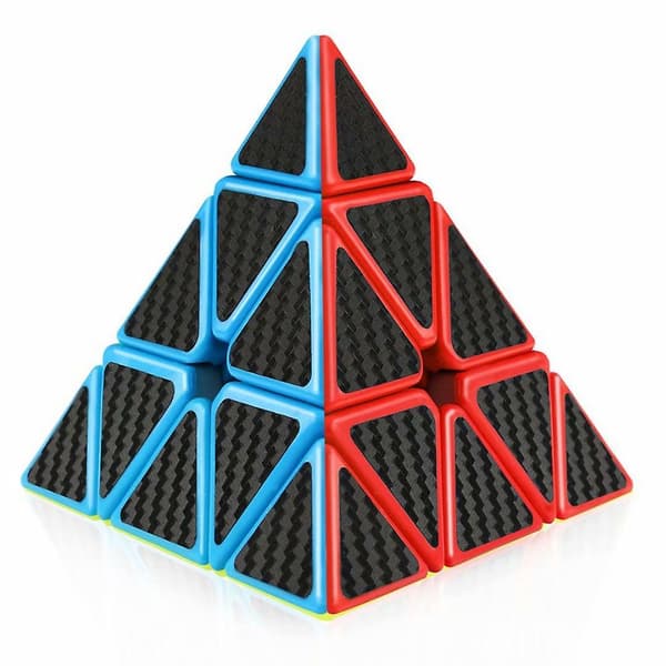 Pyraminx 3x3 Speed Cube Carbon Fiber Sticker Magic Cube Puslespil til børn