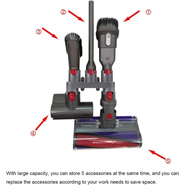 Vægmonteret tilbehørsophæng, Dyson V10 V8 V7 adapterkonverter Ki