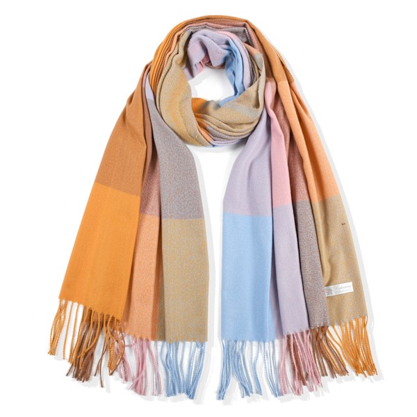 Fashion Scarf 1-St Mjuk Rutig Scarf med Fransar Höst Scarf