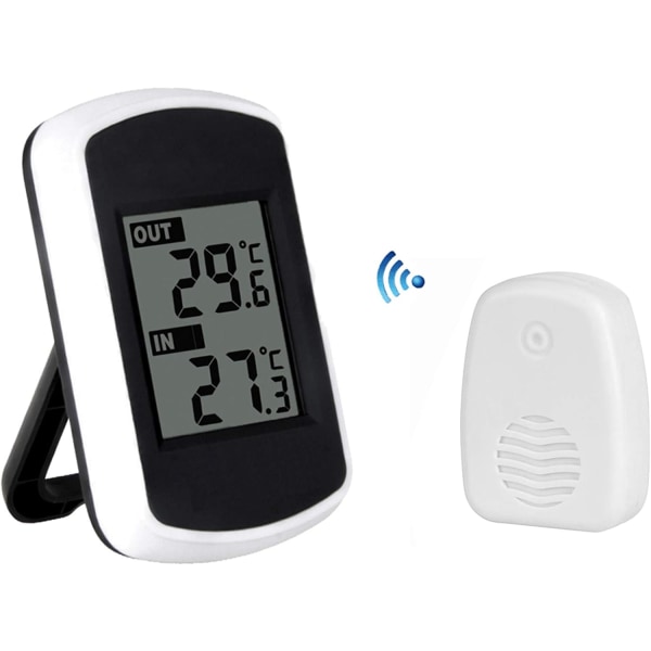 LCD Digital Trådlös Inomhus Utomhus Termometer Temperatur Mätare
