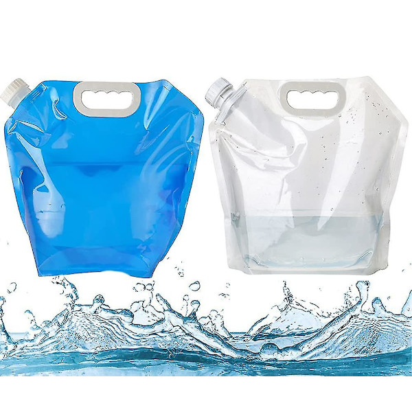 Taitettava vesipussi, kokoontaitettava ja kannettava auton vesisäiliö, ulkoilutaitettava vesipussi, auton vedenkuljetussäiliö, 700 ml, sininen