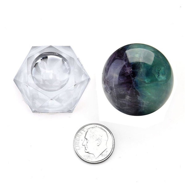 Naturlig Drakblod Jaspis Fluorit Healing Kristall Ädelsten Kula Spådomssfär Skulptur med akryl stativ（Fluorit Ball）