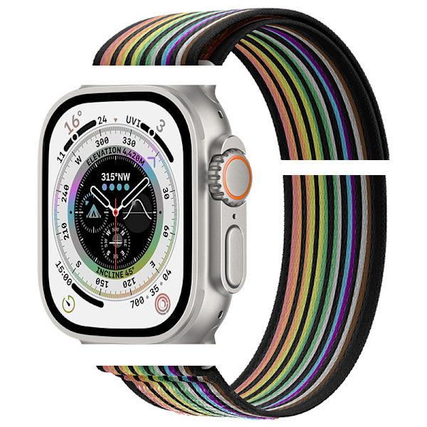 Musta sateenkaari 38/40/41mm, sopii iwatch S9/Ultra2 Apple Wil