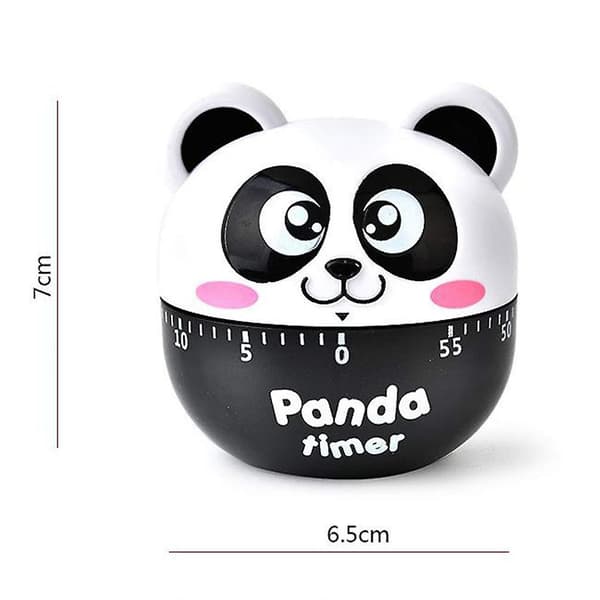 Kök Ägg Timer Söta Klassrum Timer Panda Forma Mekanisk Kök Bakning Matlagning Timer Påminnelse 60 Minuter（Svart）