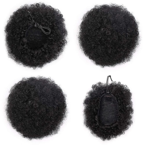 Afro Puff Dragsko Hästsvans Syntetiskt Kort Afro Kinky Lockigt Afro Bun Förlängning Hårdelar Updo Hår Extensions