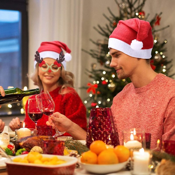 4 st julglasögon och 4 st tomteluvor set tomteluva hatt Pa